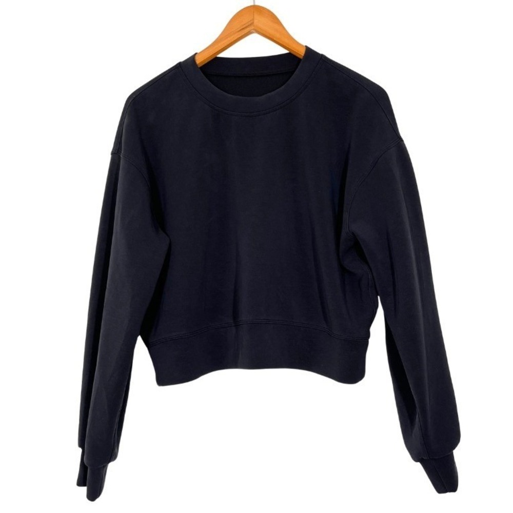 Lululemon Perfectly Oversized Crewneck Sweatshirt Black Size 4 Cropped Pullover